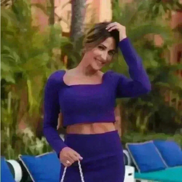 Zara purple long sleeve open back crop top size S - Picture 3 of 11